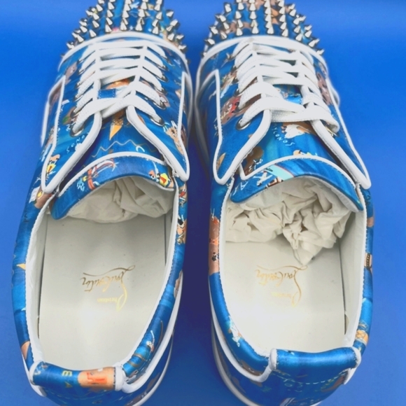 Christian Louboutin Louis Junior Spikes Odissey Greek Islands Print Size 45 NEW - Picture 9 of 12
